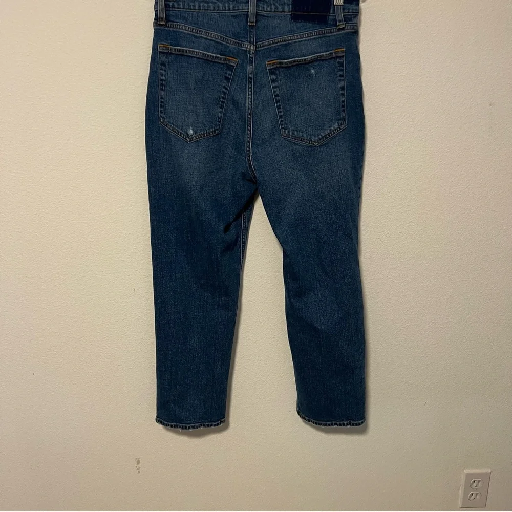 Abercrombie & Fitch Ultra High Rise Ankle Distressed Straight Jeans Sz 10s